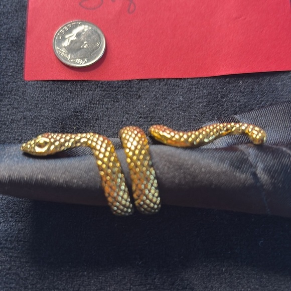 Unisex Gold Alloy Snake Ring - Boho Gothic Punk Love - Lunar New Year Sz 8 - Picture 8 of 13